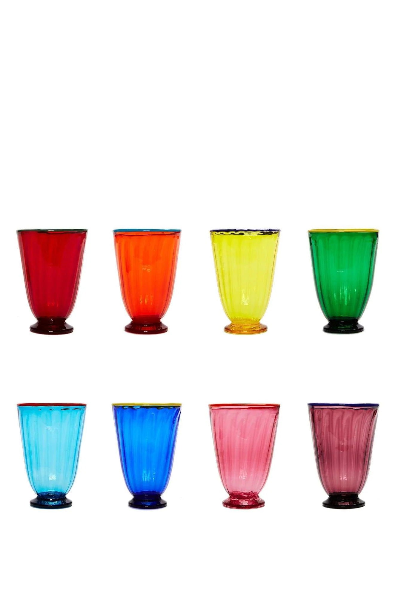 LA DOUBLEJ-Rainbow Glasses Set Of 8 - Mix-MULTI