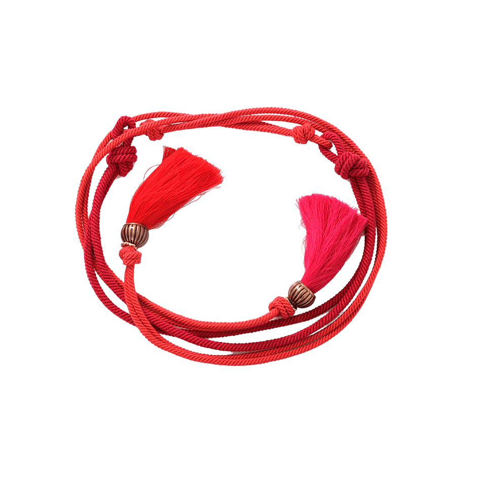 LANVIN-Lucia Bijoux Tassel Belt-RED/PINK