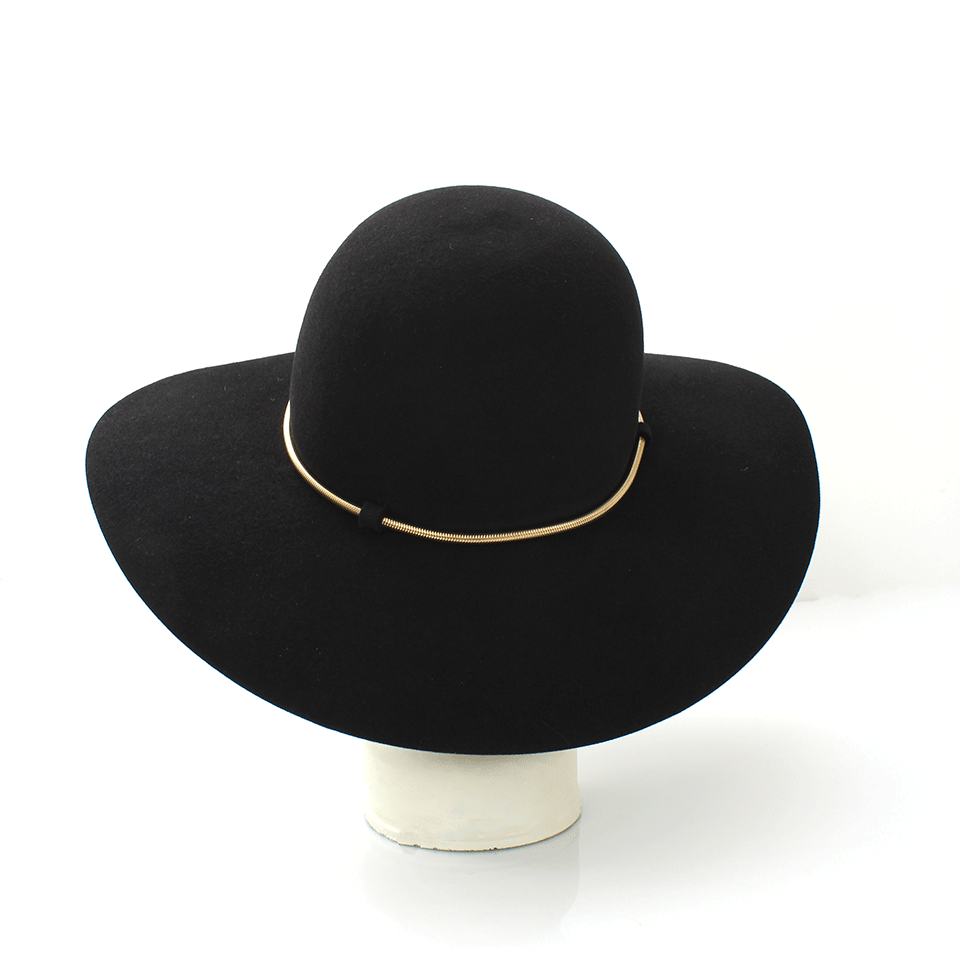LANVIN-Felt Hat With Gold Chain-