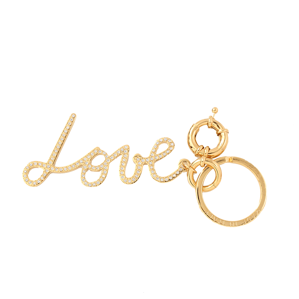 LANVIN-Love Rhinestone Keychain-GOLD