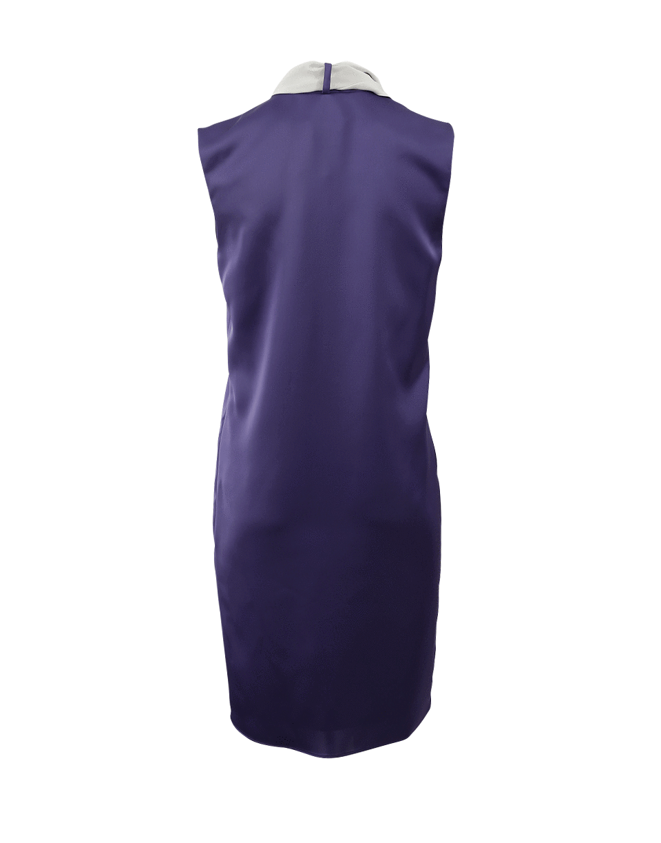 LANVIN-Bi-Color Drape Neck Dress-