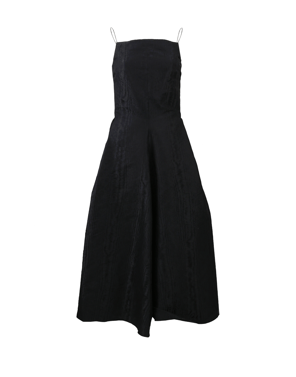 LANVIN-Midi Moire Dress-BLACK