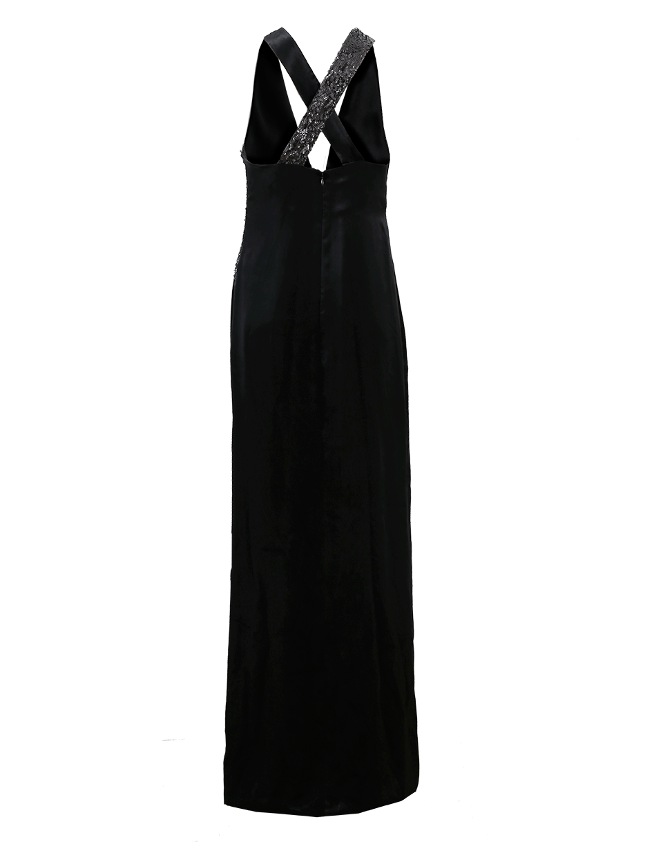 LANVIN-Halter Beaded Gown-BLACK