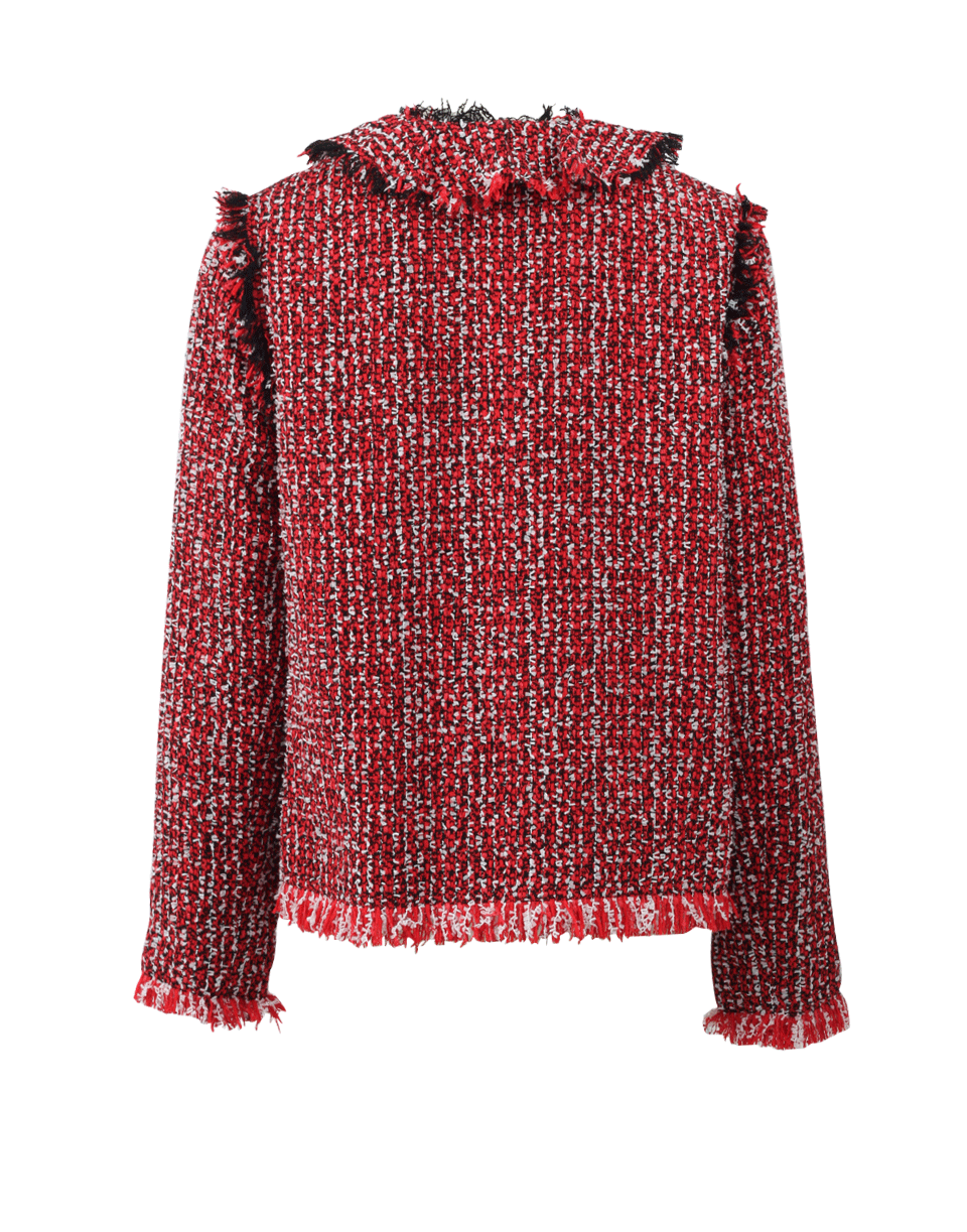 LANVIN-Tweed Ruffle Jacket-RED
