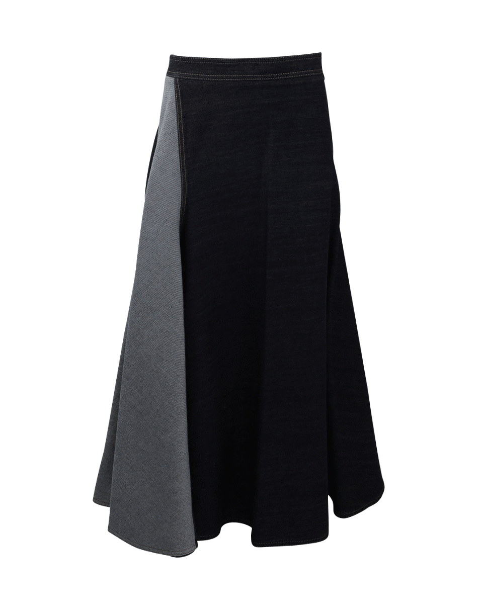 LANVIN-Bi Color Midi Skirt-