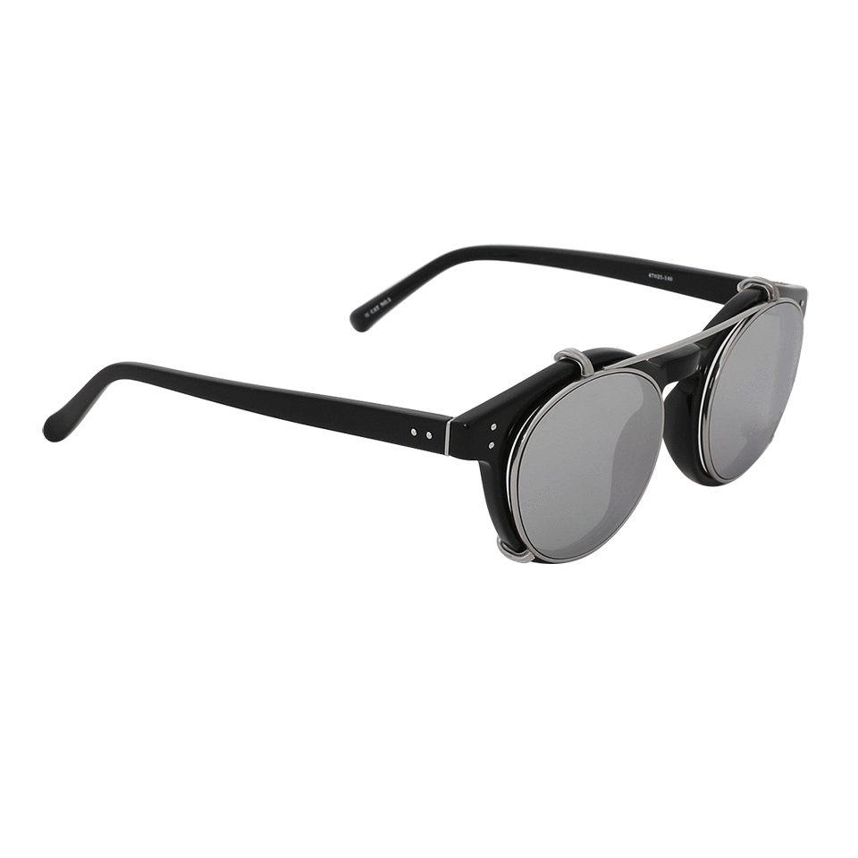 LINDA FARROW-Brow Bar Rounded Sunglasses-BLACK