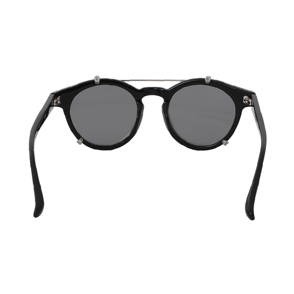LINDA FARROW-Brow Bar Rounded Sunglasses-BLACK