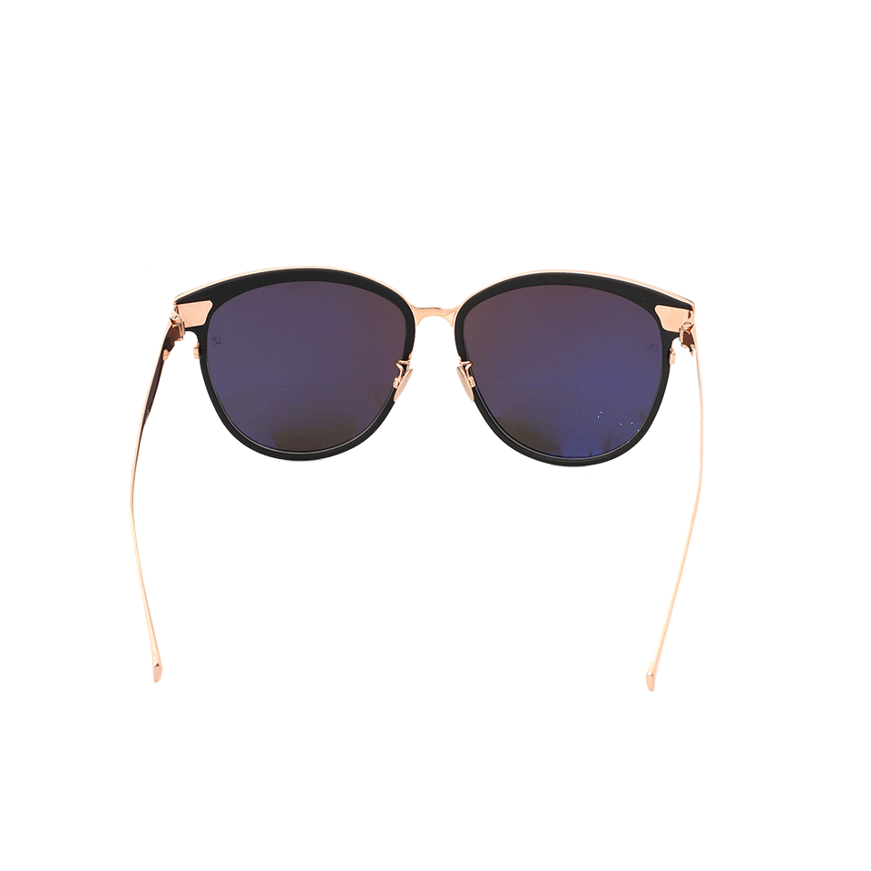 LINDA FARROW-Rose Gold Sunglasses-BLACK