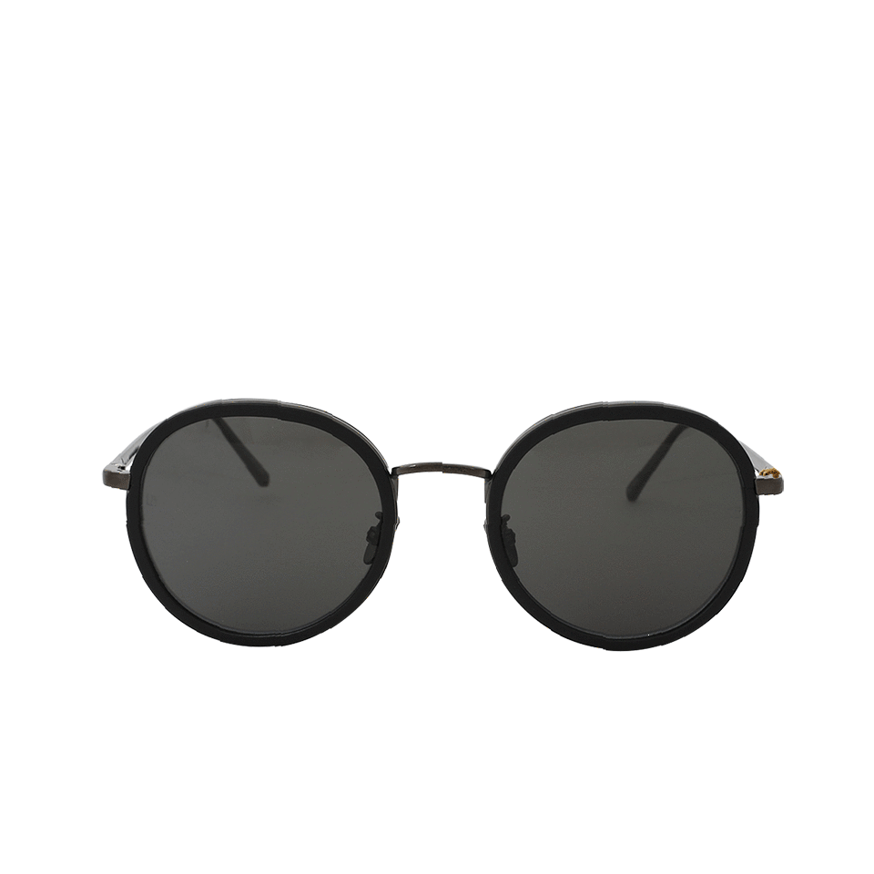 LINDA FARROW-Round Sunglasses-BLK/GRY