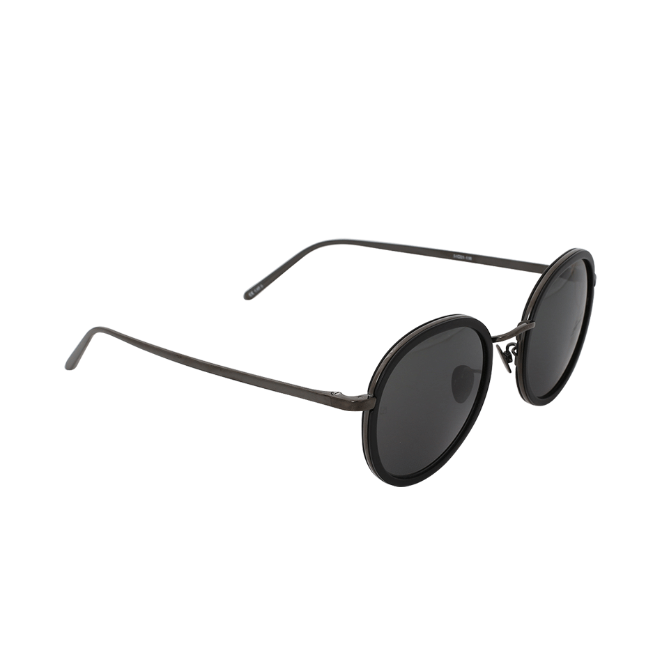 LINDA FARROW-Round Sunglasses-BLK/GRY