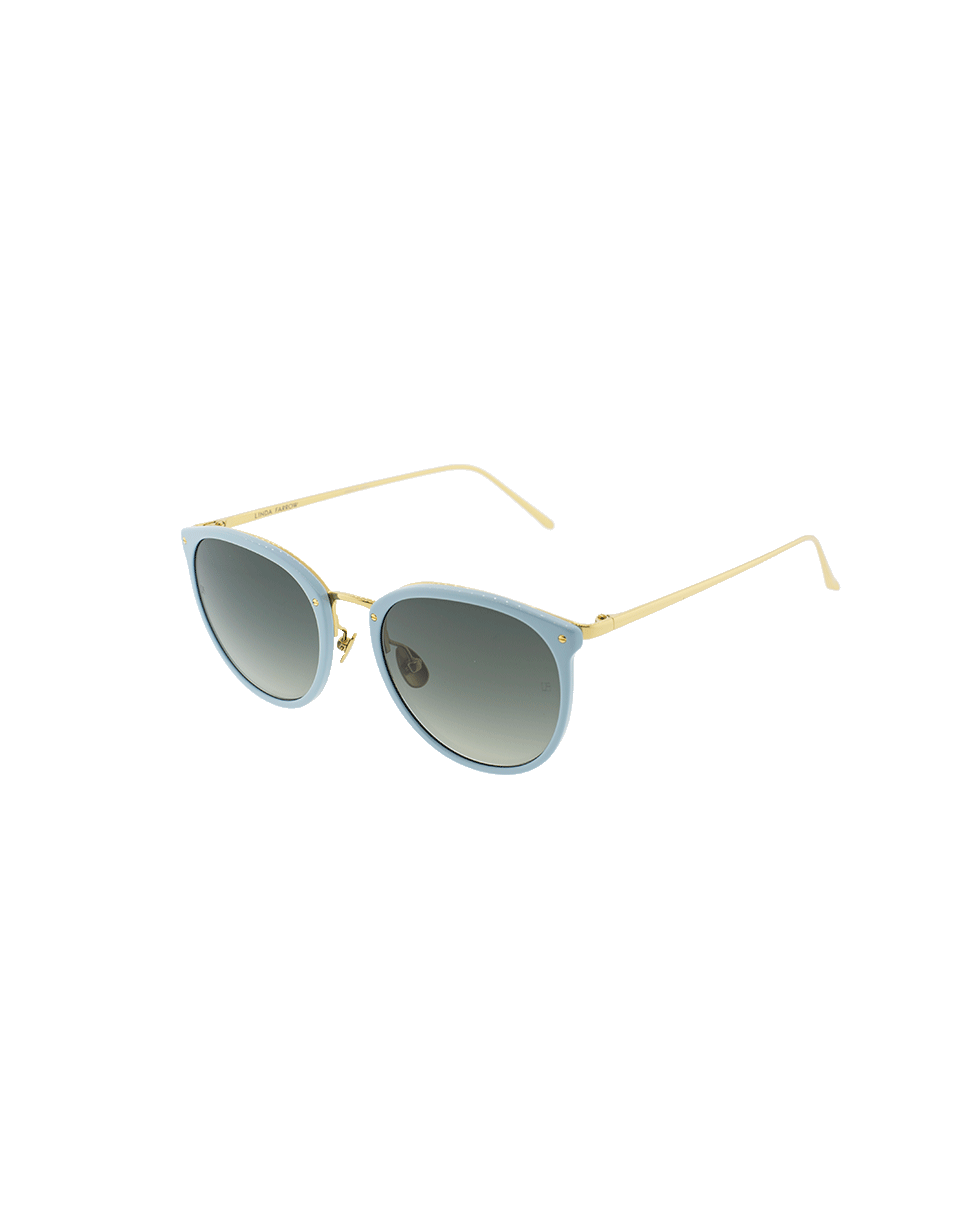 LINDA FARROW-Blue Framed Sunglasses-BLUE