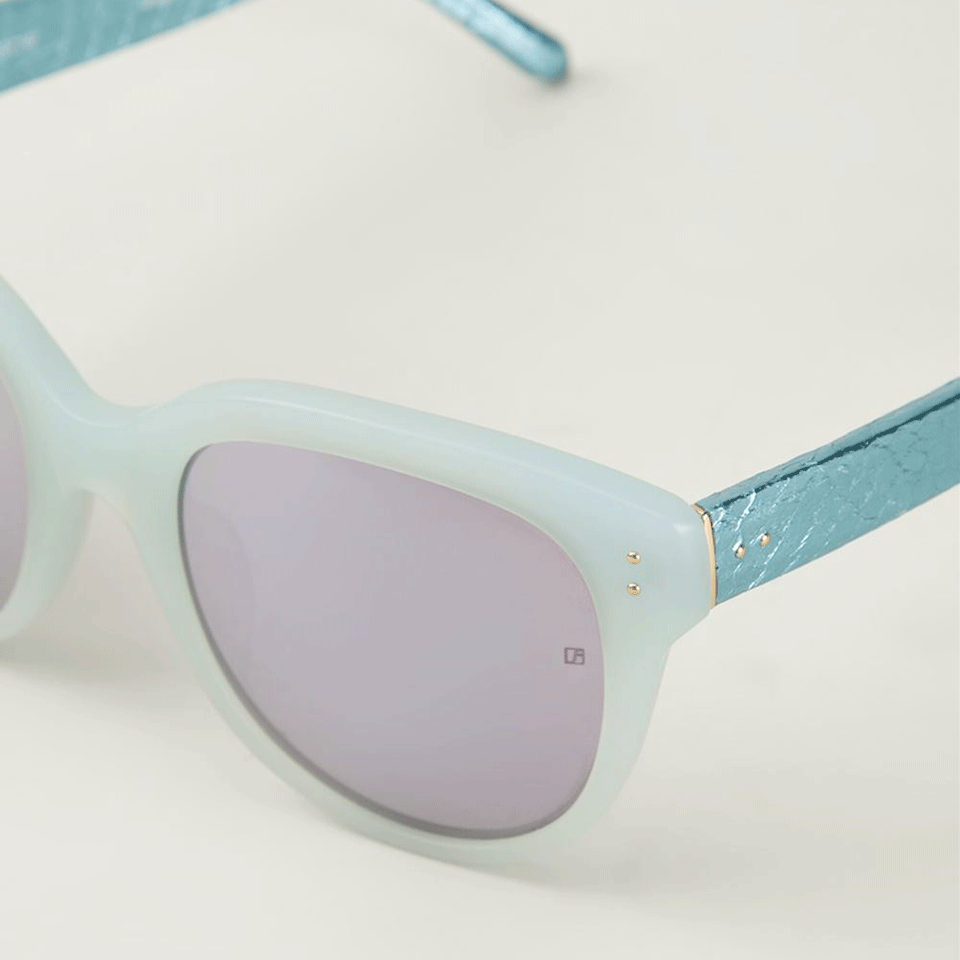 LINDA FARROW-Oversized Sunglasses-BLUE