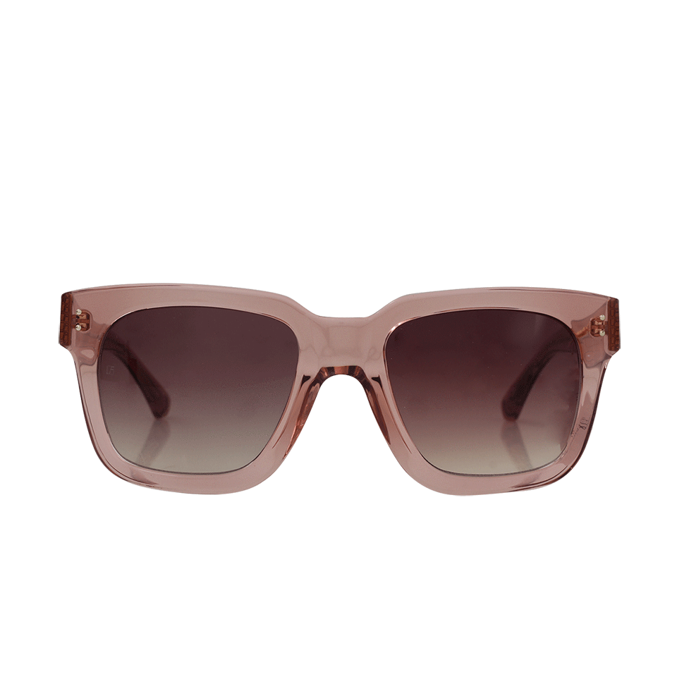 LINDA FARROW-Chunky D-Frame Sunglasses-BRN/GLD