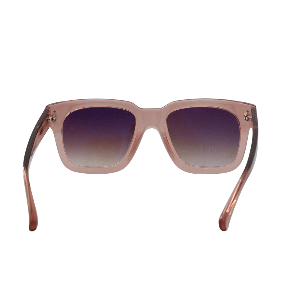 LINDA FARROW-Chunky D-Frame Sunglasses-BRN/GLD