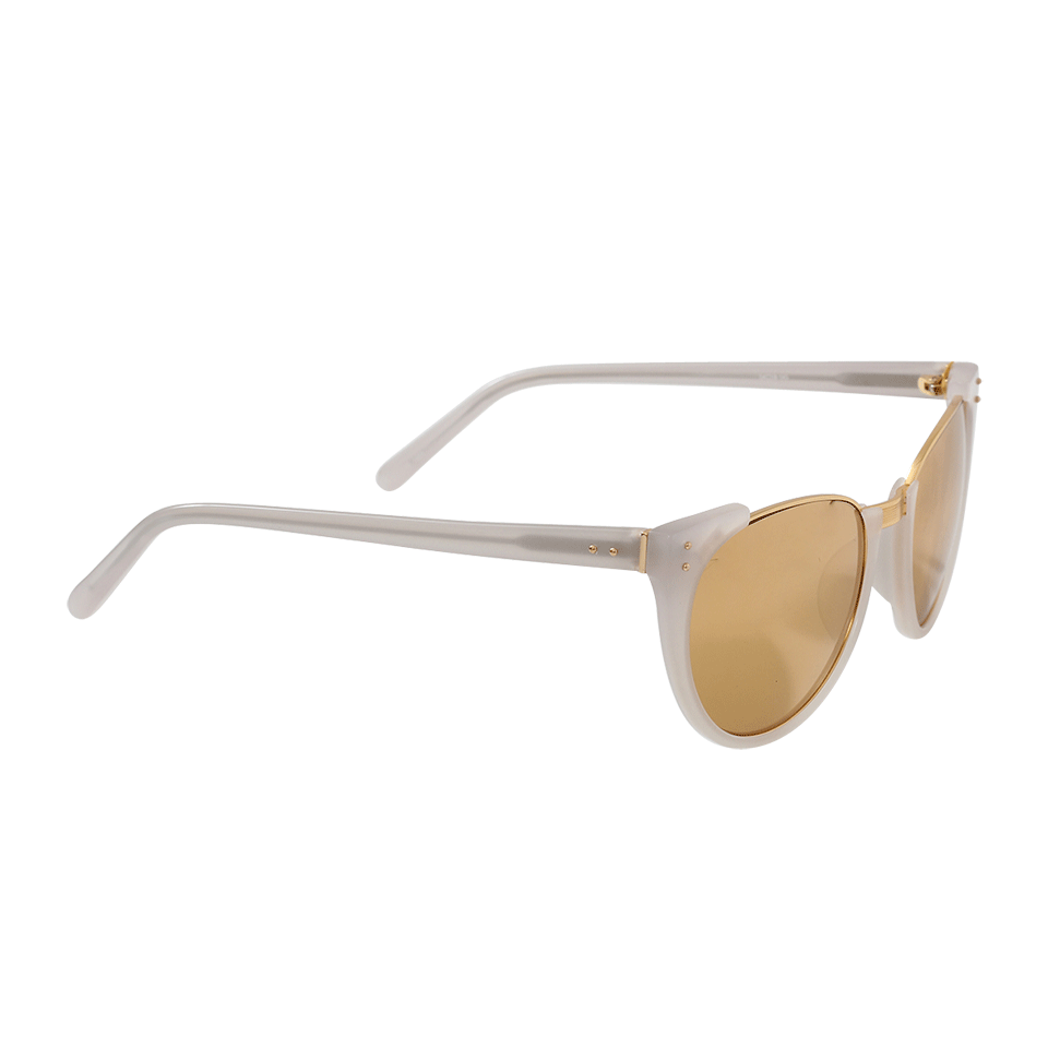 LINDA FARROW-Upside-Down Browline Sunglasses-GOLD