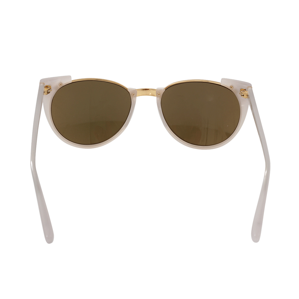 LINDA FARROW-Upside-Down Browline Sunglasses-GOLD