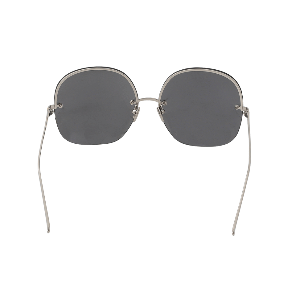 LINDA FARROW-Oversized Rounded Sunglasses-PLATINUM