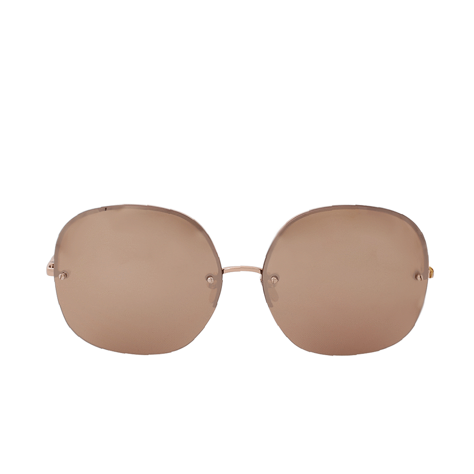 LINDA FARROW-Oversized Rounded Sunglasses-ROSE GLD