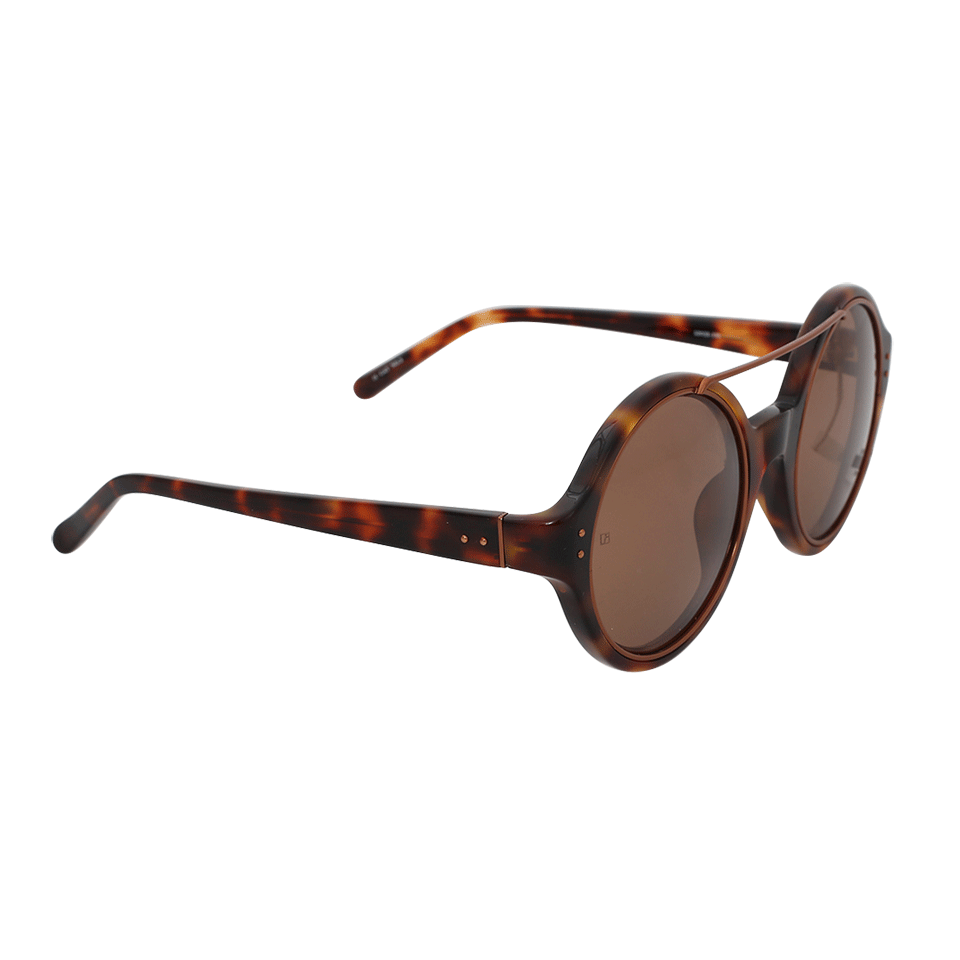 LINDA FARROW-Circle Browbar Sunglasses-TSHELL