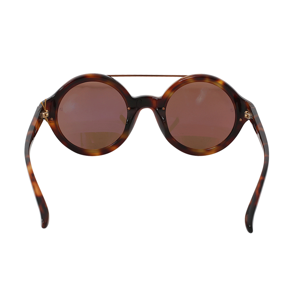 LINDA FARROW-Circle Browbar Sunglasses-TSHELL