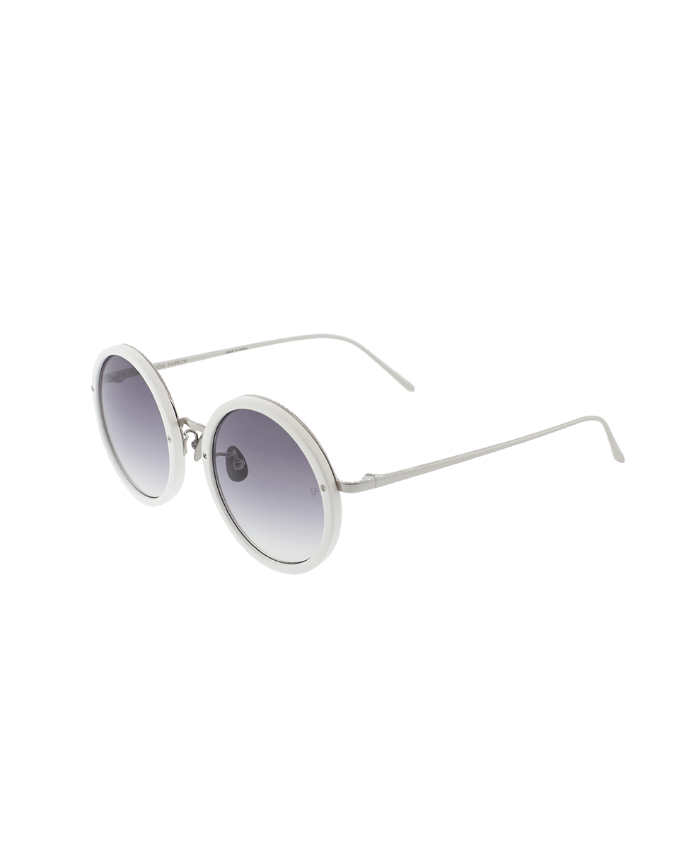 LINDA FARROW-Round Lenses Sunglasses-WHITE