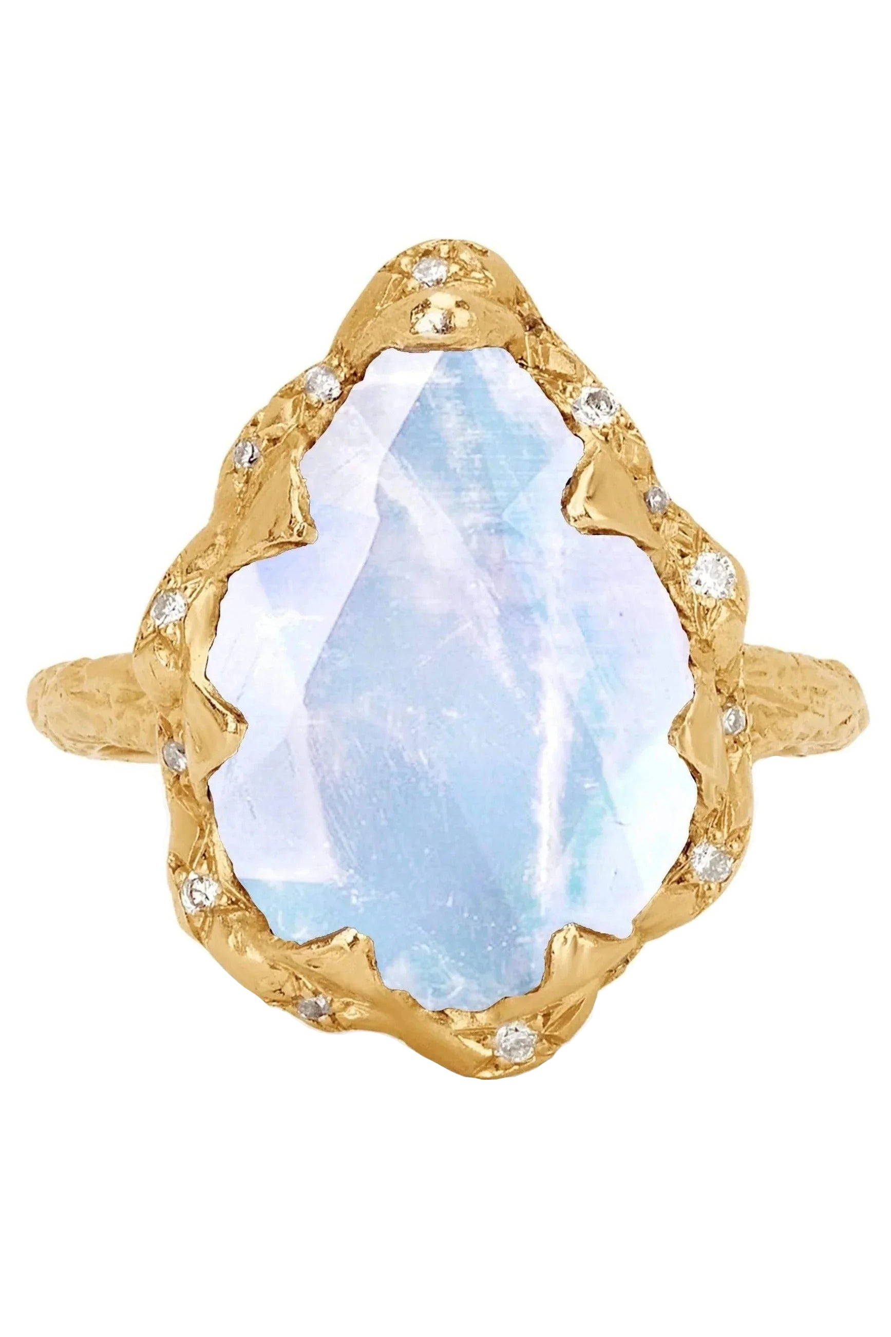 Queen Moonstone Ring with Sprinkled Diamonds JEWELRYFINE JEWELRING LOGAN HOLLOWELL   