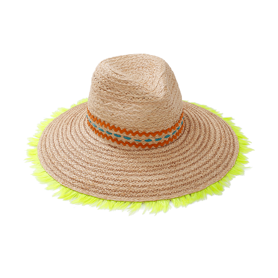 LOLA HATS-Horchata Green Feather Trim Hat-MULTI