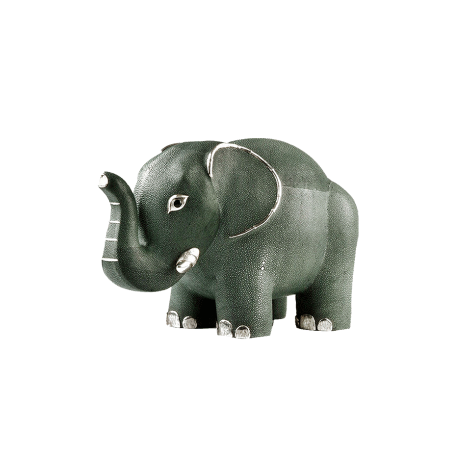 LOTUS ARTS de VIVRE-Galuchat Elephant Stool-GREEN