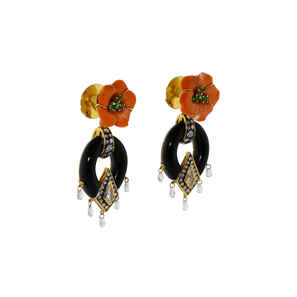 LOTUS ARTS de VIVRE-Carved Flower Earrings-YELLOW GOLD