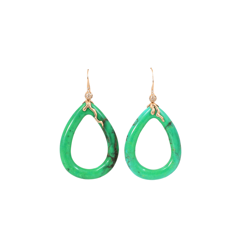 Green Turquoise And Diamond Earrings JEWELRYFINE JEWELEARRING LUCIFER VIR HONESTUS   