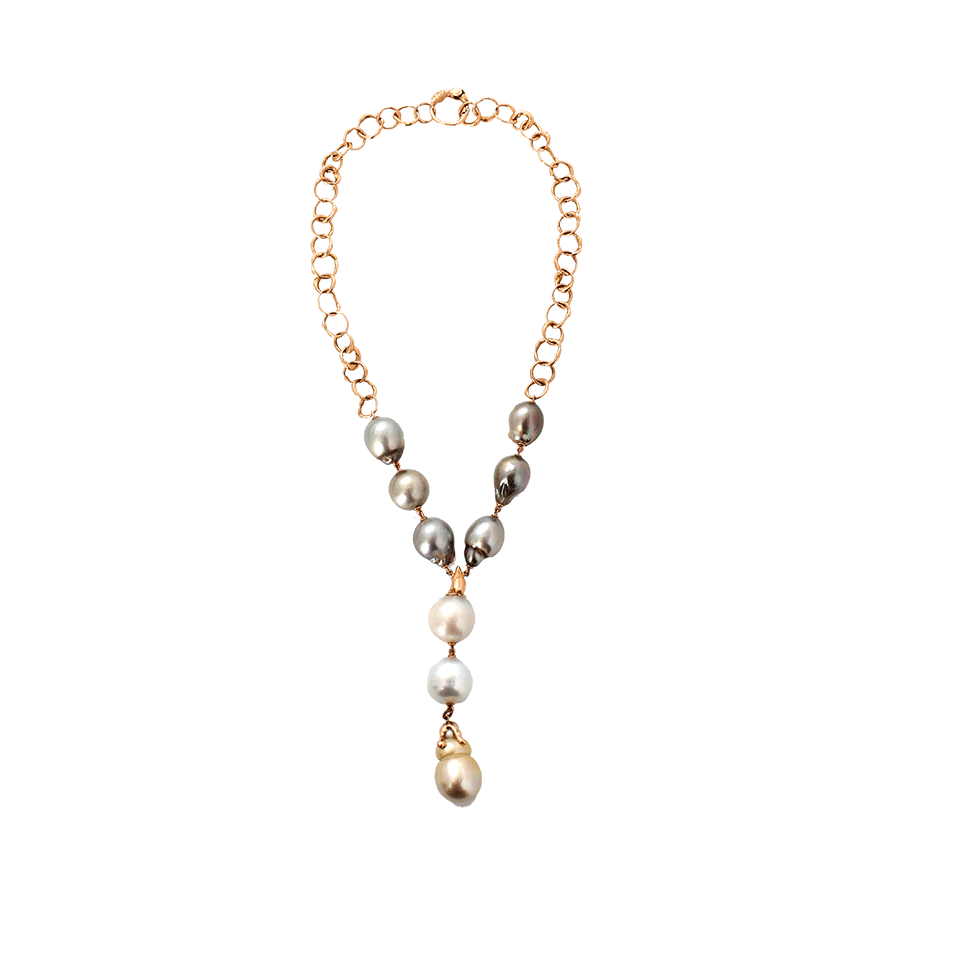 LUCIFER VIR HONESTUS-Tahitian Pearl Necklace-ROSE GOLD