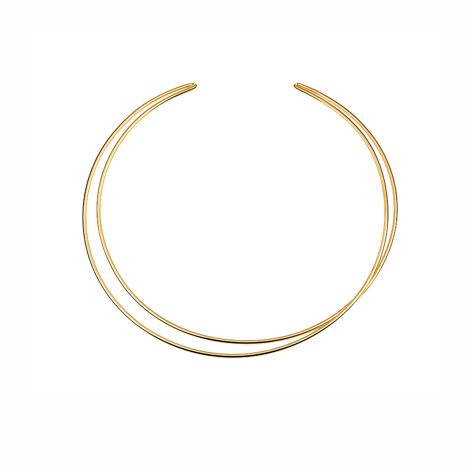 MAISON MARGIELA FINE-Anamorphose Twisted Half Round Necklace-YELLOW GOLD