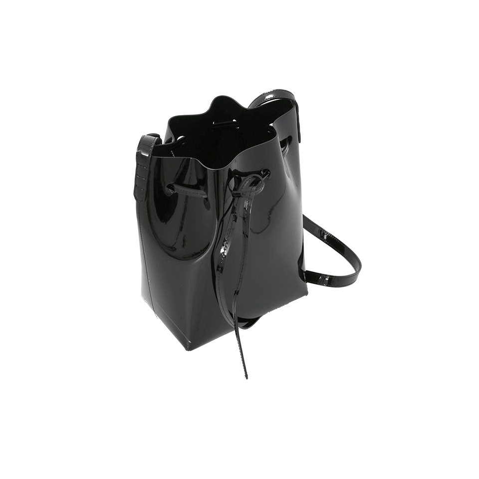 MANSUR GAVRIEL-Patent Mini Bucket Bag-BLACK