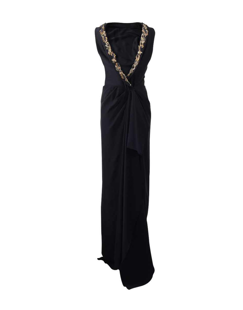 Silk Crepe Column Gown CLOTHINGDRESSGOWN MARCHESA   