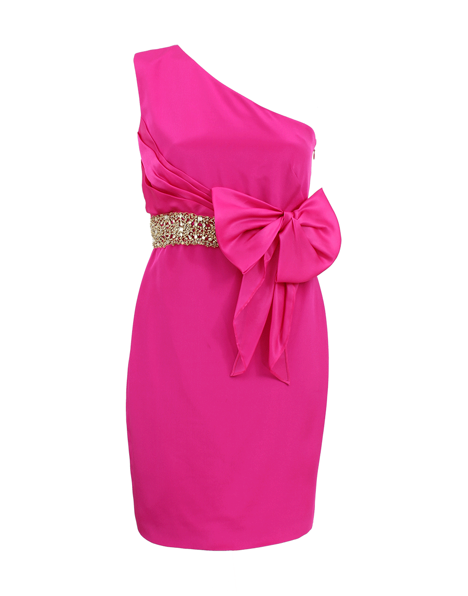 One Shoulder Organza Bow Dress CLOTHINGDRESSCOCKTAIL MARCHESA NOTTE   