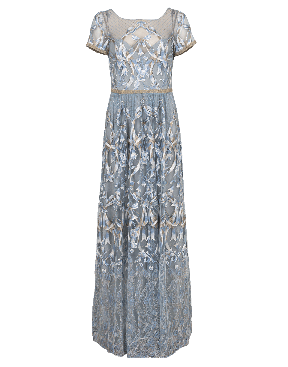 MARCHESA NOTTE-Embroidered Gown-