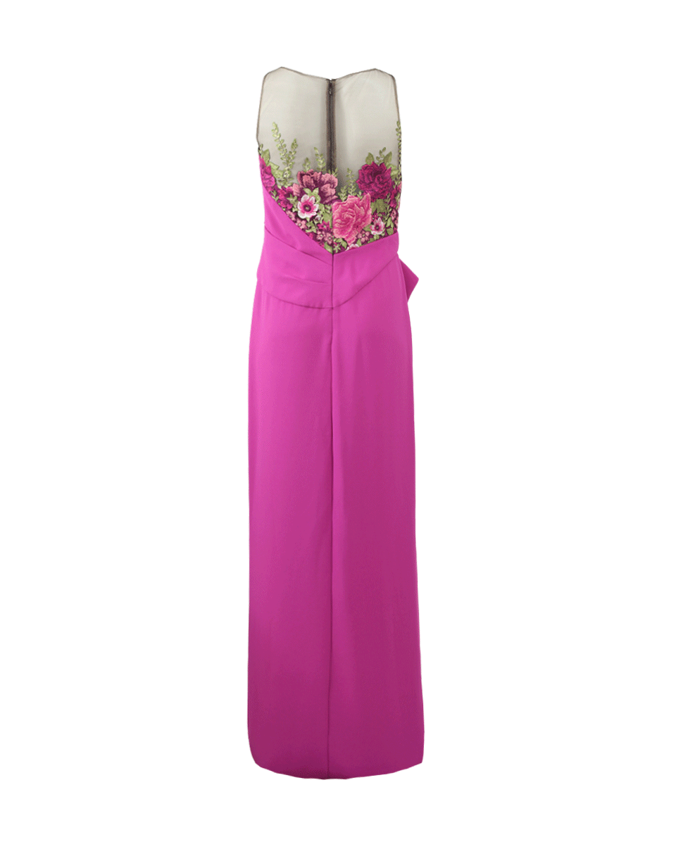 MARCHESA NOTTE-Floral Embroidered Gown-