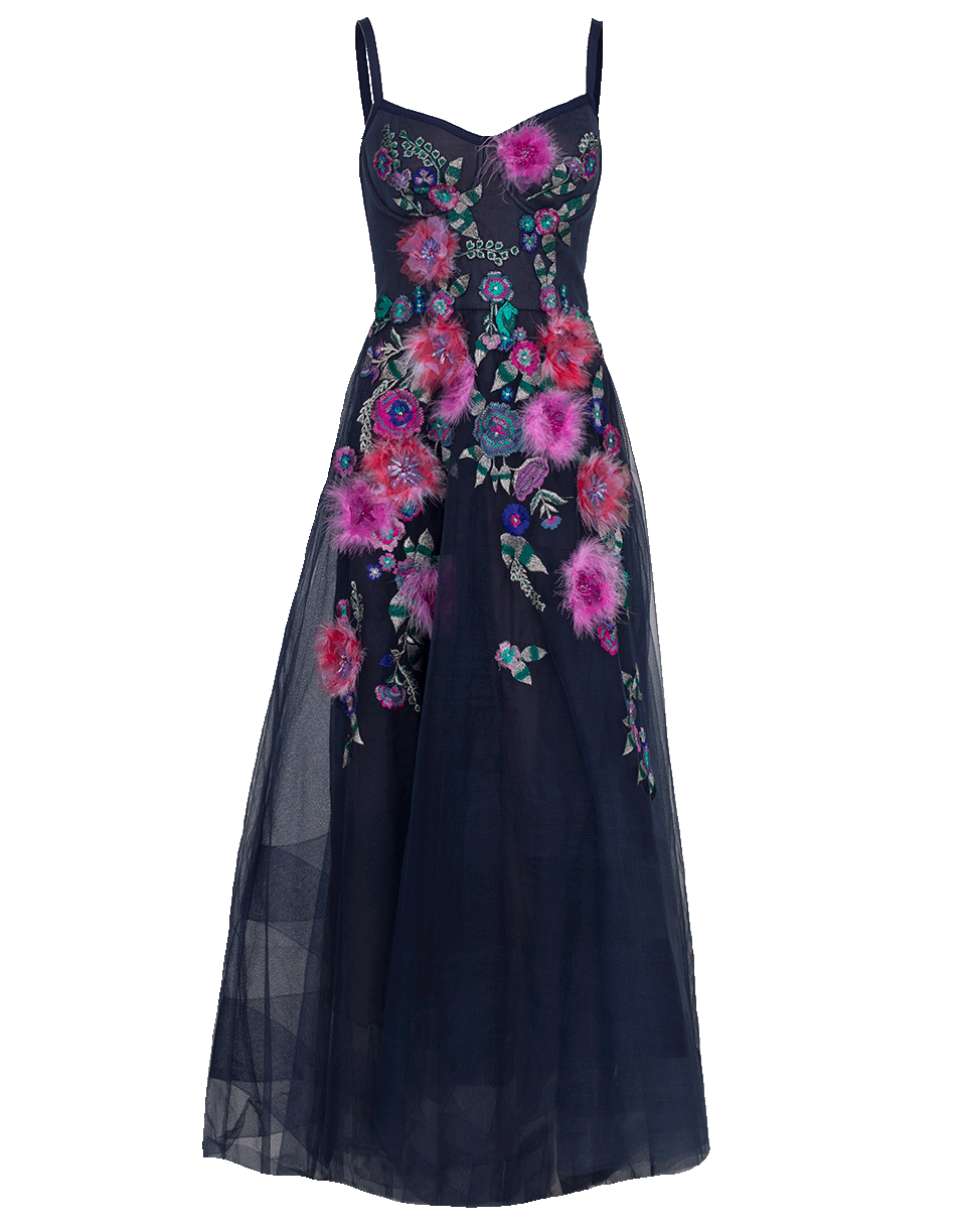 MARCHESA NOTTE-High Low Corseted Gown-