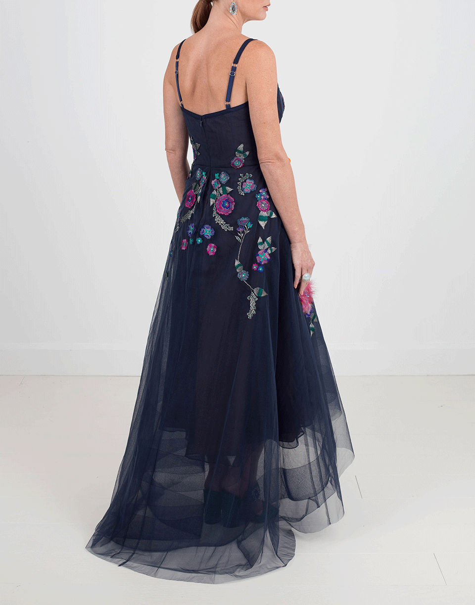 MARCHESA NOTTE-High Low Corseted Gown-