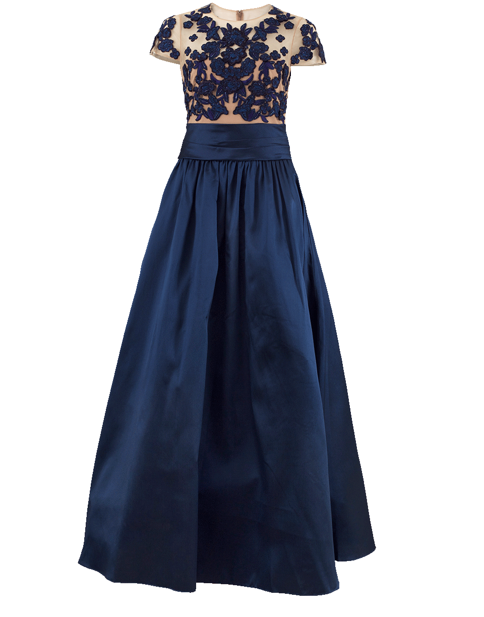 MARCHESA NOTTE-Mikado Beaded Ball Gown-