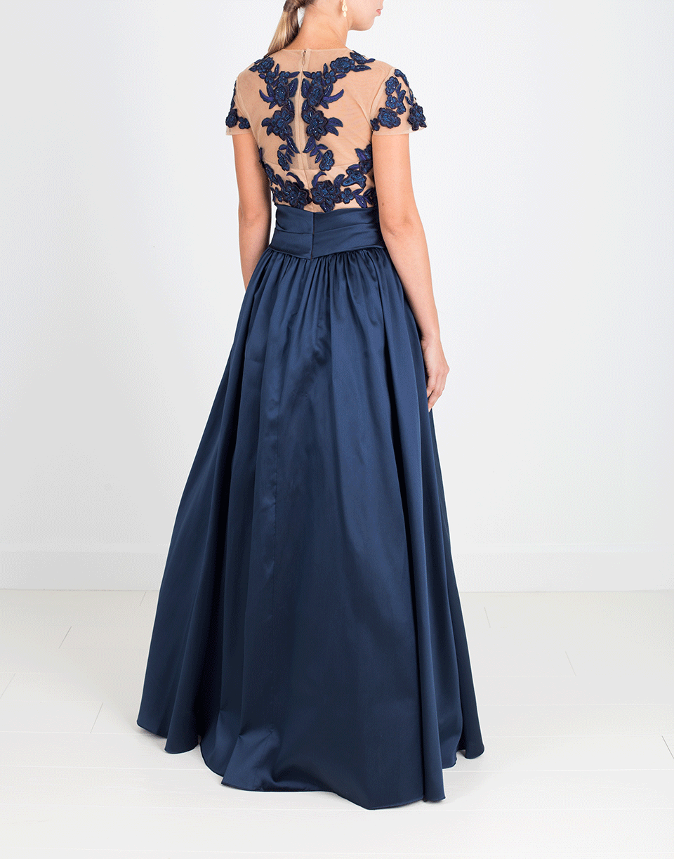 MARCHESA NOTTE-Mikado Beaded Ball Gown-