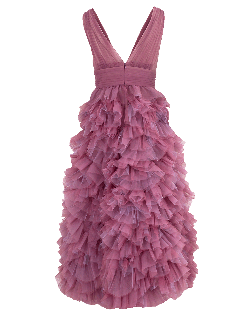 MARCHESA NOTTE-Draped Tulle Bodice Dress-
