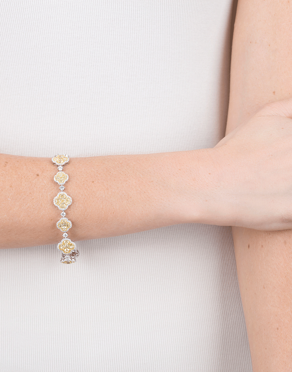 MARISSA DIAMONDS-Fancy Diamond Cluster Bracelet-WHITE GOLD