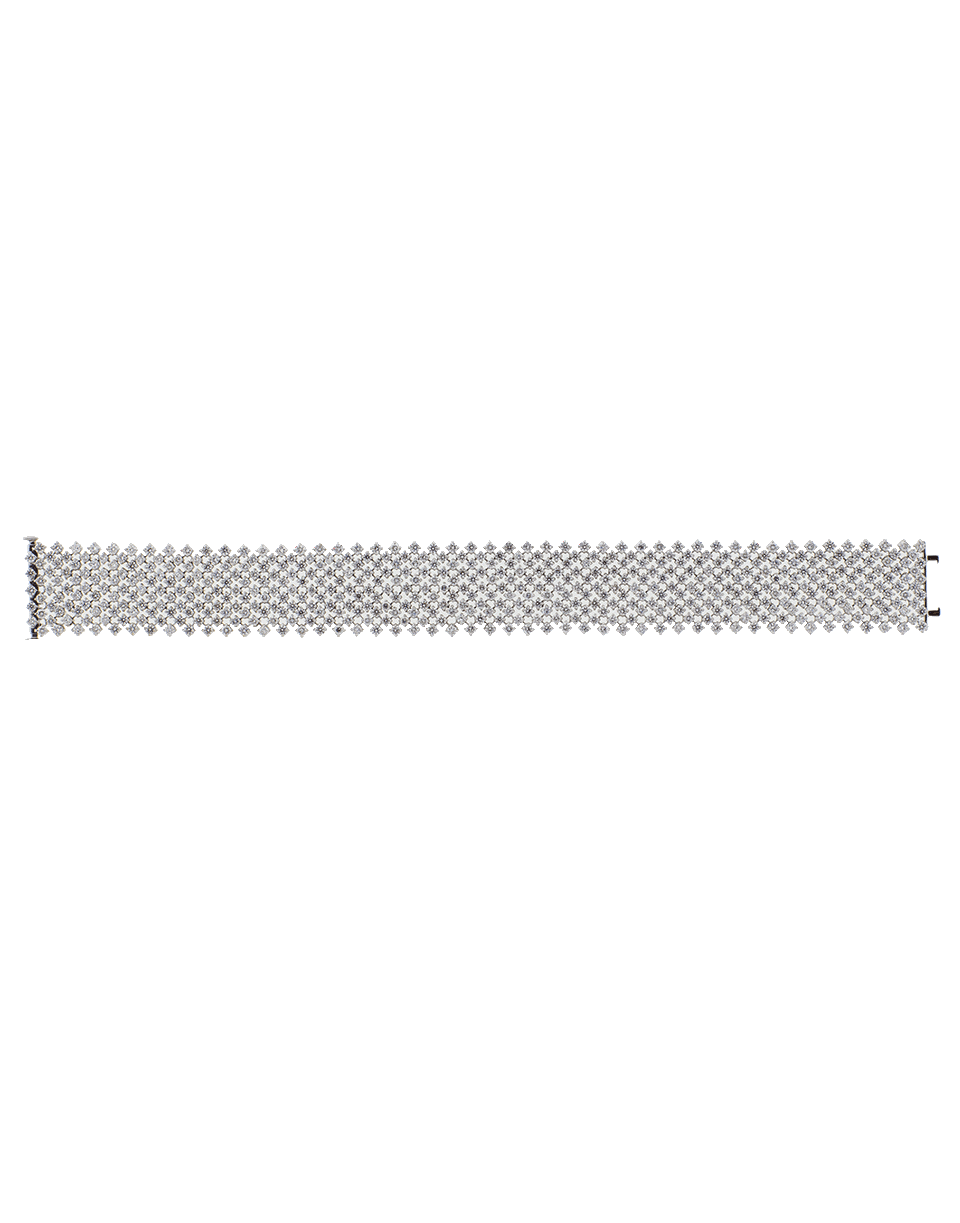 MARISSA DIAMONDS-Wide Diamond Mesh Bracelet-WHITE GOLD