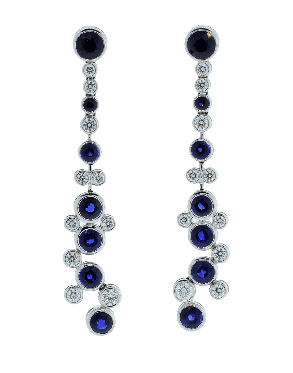 MARISSA DIAMONDS-Blue Sapphire And White Diamond Earrings-WHITE GOLD