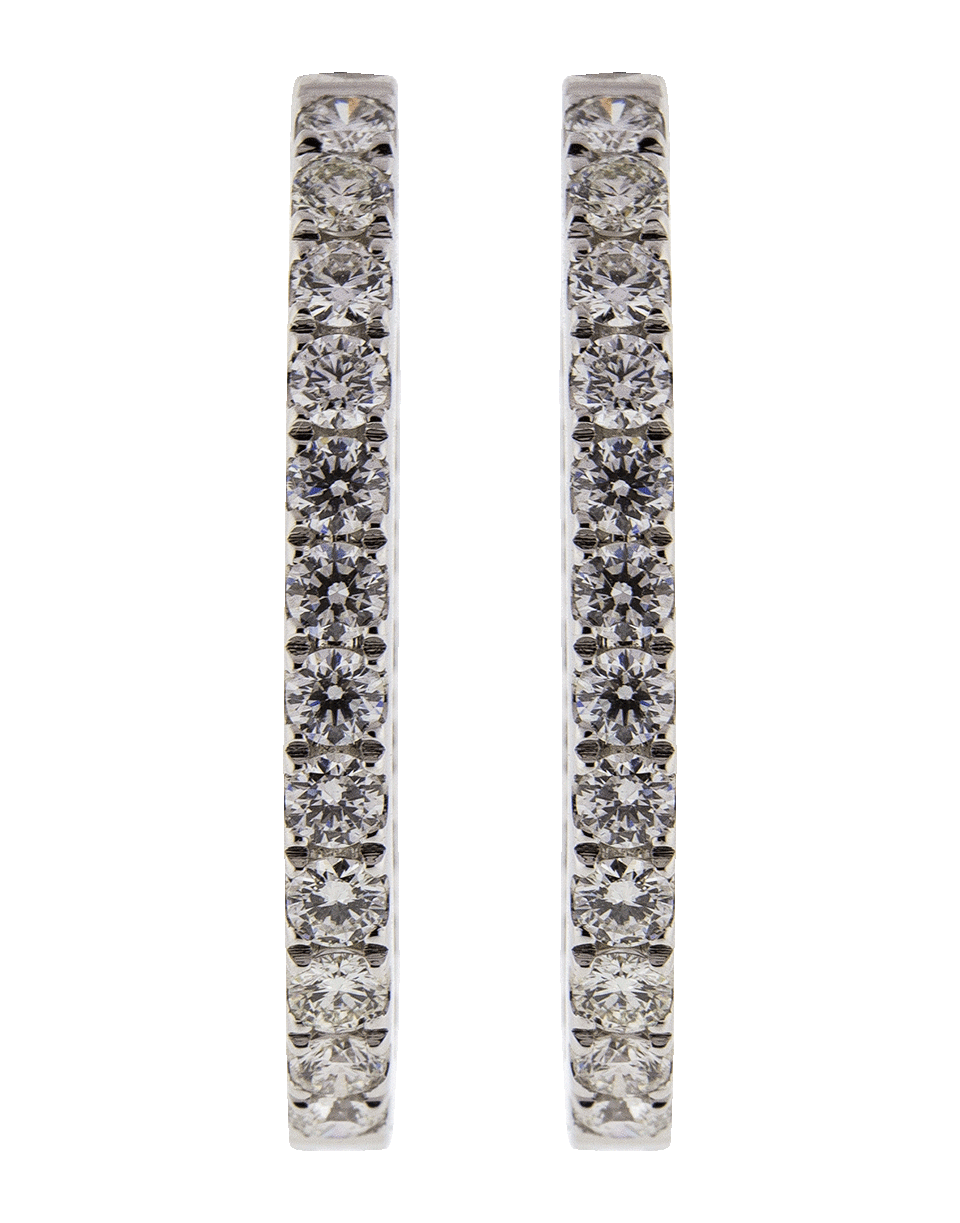 MARISSA DIAMONDS-Diamond Oval Hoop Earrings-WHITE GOLD