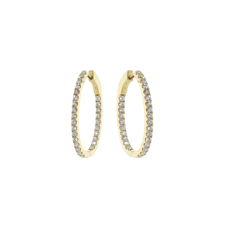 MARISSA DIAMONDS-Medium Diamond Hoop Earrings-YELLOW GOLD