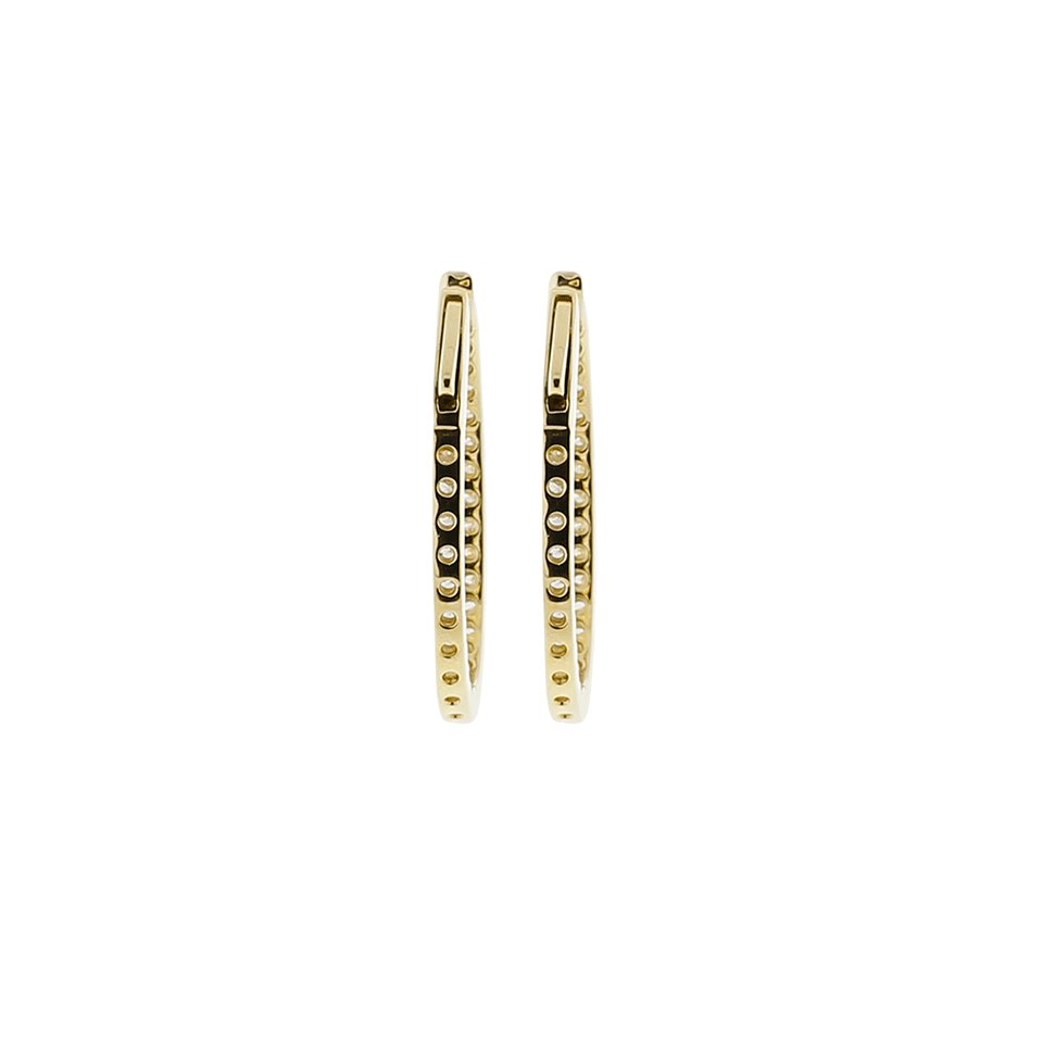 MARISSA DIAMONDS-Medium Diamond Hoop Earrings-YELLOW GOLD