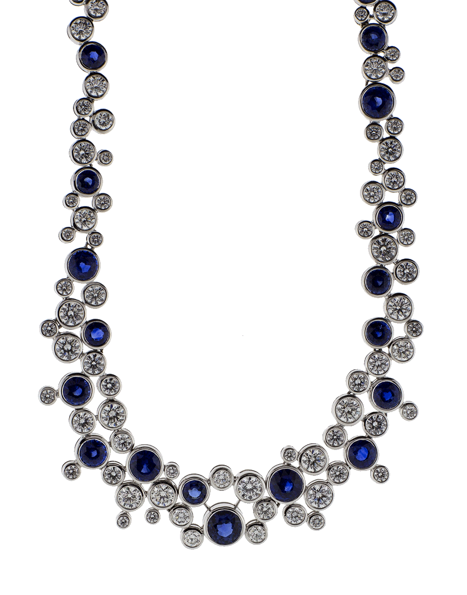 MARISSA DIAMONDS-Blue Sapphire And White Diamond Necklace-WHITE GOLD
