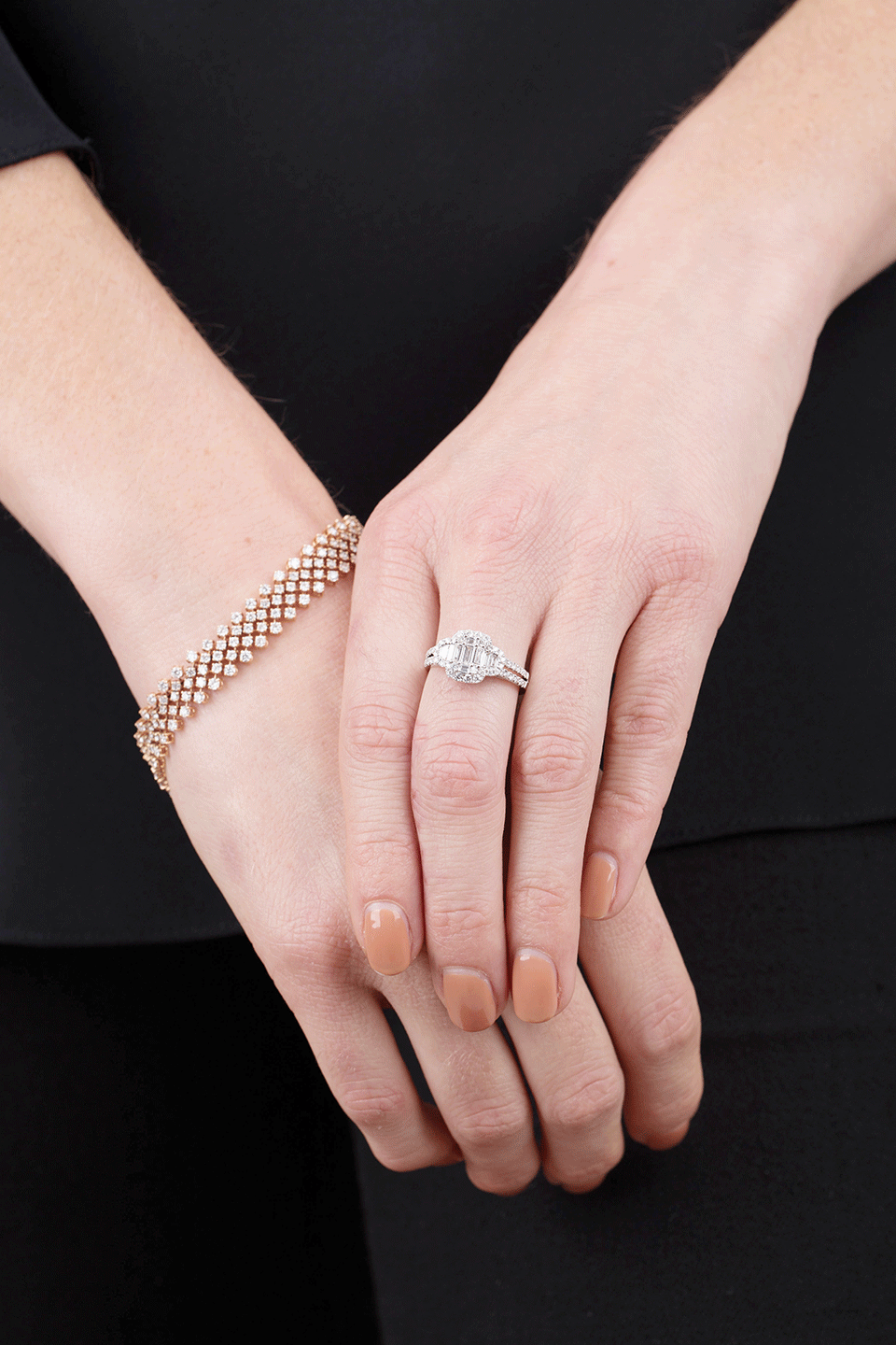 MARISSA DIAMONDS-Tapered Diamond Baguette Ring-WHITE GOLD